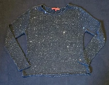 Narciso Rodriguez Womens Sparkly Sequin Black Pullover Sweater Size Medium 