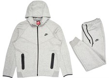 Nike Tech Fleece Full Zip Hoodie  Jogger Set Grey Size Large