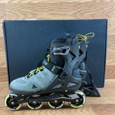 Rollerblade Macroblade 80 ABT Mens Inline Skates Size 9 - Silver / Neon Yellow