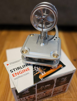 Miniature Metal Stirling Low Temperature Engine D16-C New in Box Never Used