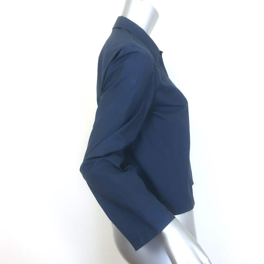 Miu Miu Cropped Jacket Navy Cotton-Blend Size 40 View 4