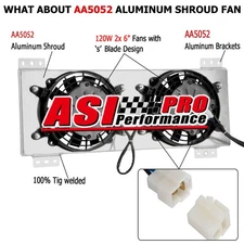 Aluminum Shroud W/120W Fan Fits Tru-Cool 40,000 40k GVW Transmission Oil Cooler