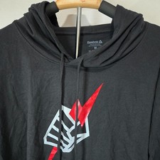 Reebok Women's Pride FC Fist Cropped Pullover Hoodie Sweatshirt Black Size M