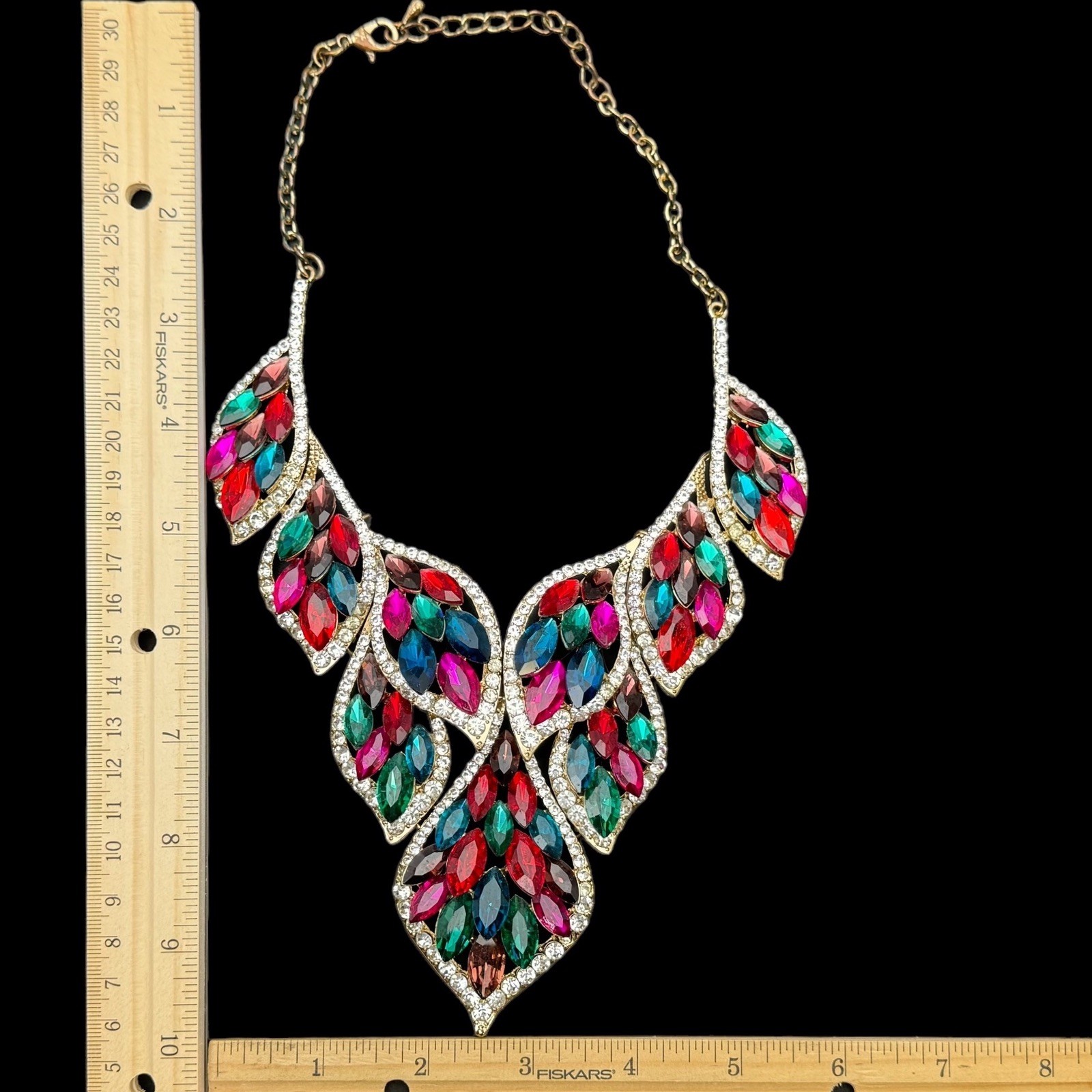 Persimmon Multi-Colored Bib Statement Necklace - image 3