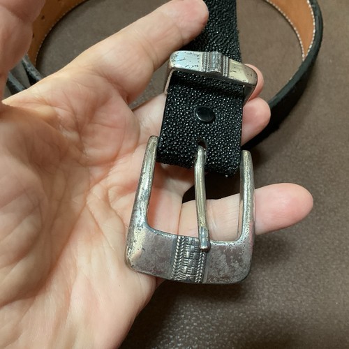 "Cinturón vaquero vaquero vaquero negro raya negro para hombre talla 40""x1""" - Imagen 3 de 10