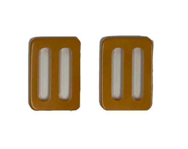 Lot 2 Yellow Butterscotch Rectangular Bakelite Scarf Pulls Slides Accessories - Image 2 of 4