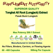 Tongka Ali 200:1 Root Extract Power Capsules - NEW & FRESH - SUPERIOR QUALITY!