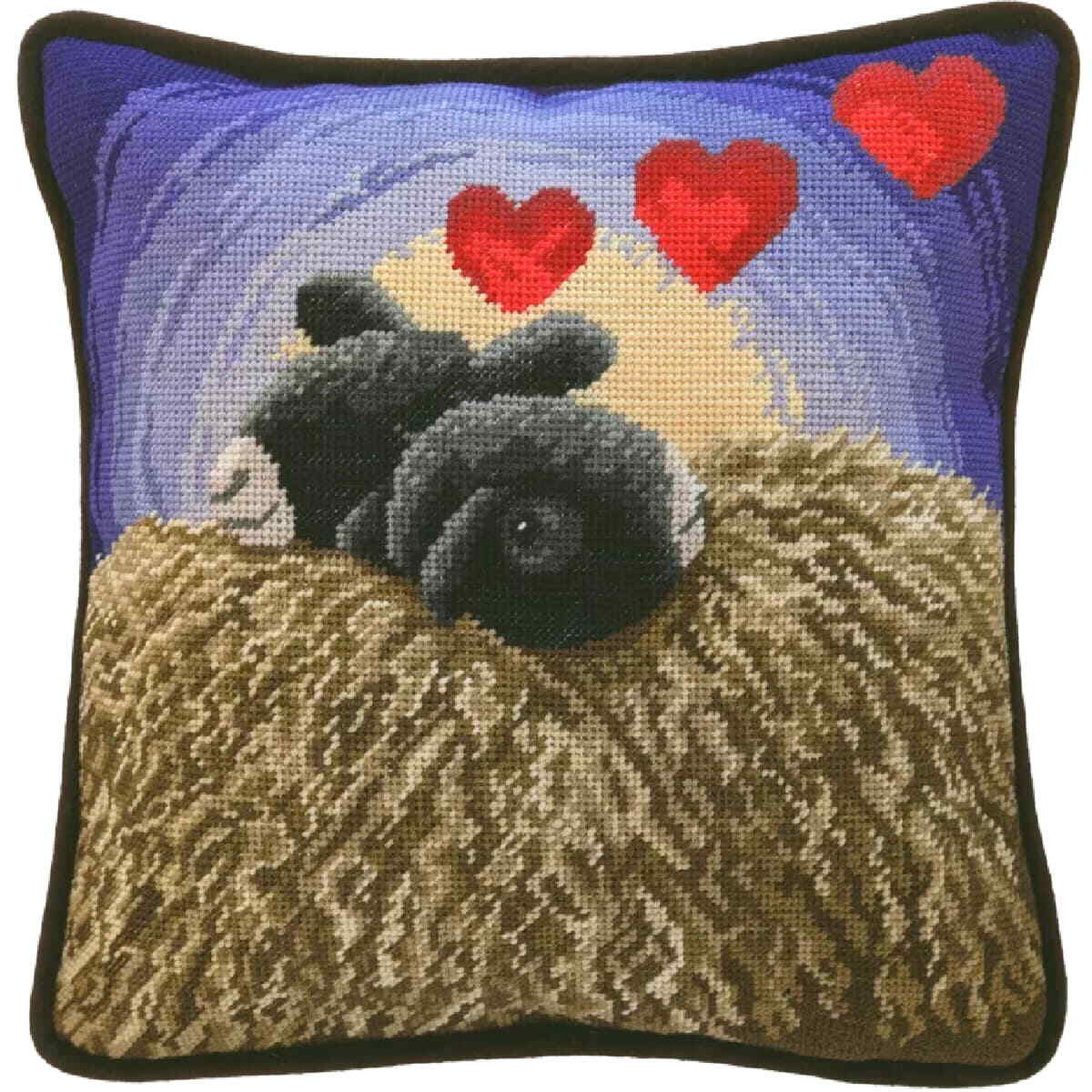 Bothy Threads stamped Tapestry Cushion Stitch Kit ""Hearts And Hugs"", TPY3, 36x36