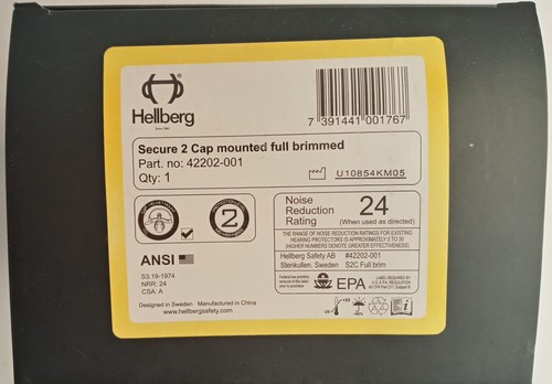 Hellberg 42202-001 Full Brim Hard Hat Mount Passive Ear Muff NRR 24 (muff only) - Picture 4 of 6
