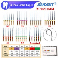 Dental Endo Rotary Files X-Pro Gold Taper NITI Root Canal Files 21/25/31MM 6Pcs