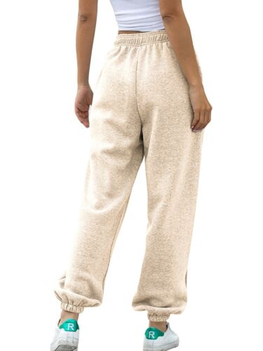 Womens Plain Joggers Sweatpants Fleece Tracksuit Jogging Bottoms Gym Sport Pants - Picture 9 of 20