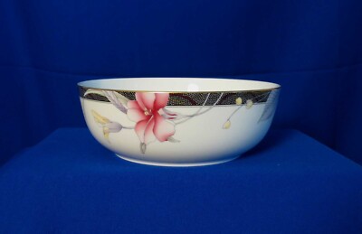 Mikasa Cosmo Vegetable Bowl CAE02 8-3/8'' Multi-color Floral Black Band Japan