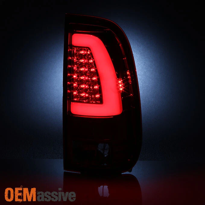 Fit 1997-2003 Ford F150 1999-2007 F250 F350 Red Clear LED Tube Tail Lights Lamps - Image 3 of 4