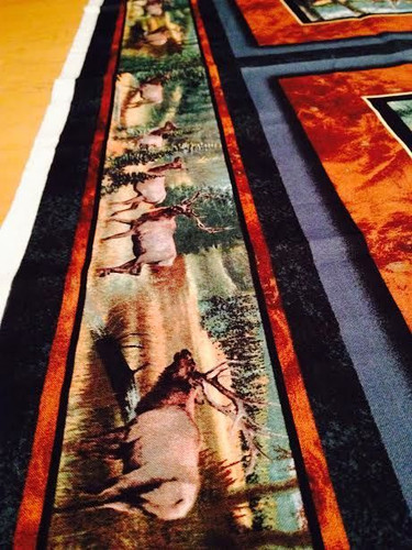 Ron Van Gilder ELK Lookout Peak Cotton Fabric Pillow Panel Set Hunting Cabin H43 - Picture 7 of 11