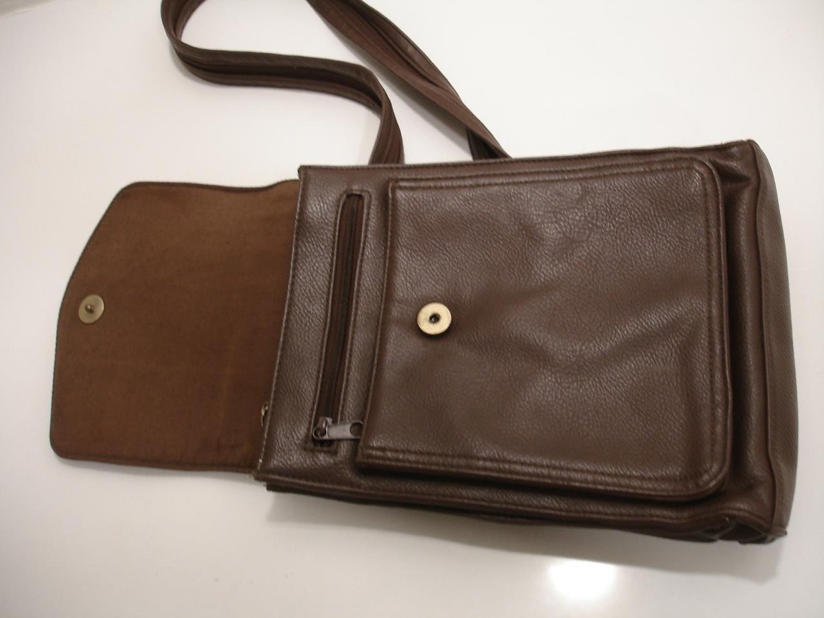 Cherokee Brown Pebbled Leather Backpack Sling Bag Purse  display picture 3