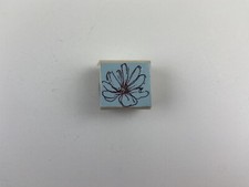 Small Flower Wood Rubber Stamp abstract whimsical hawaiian