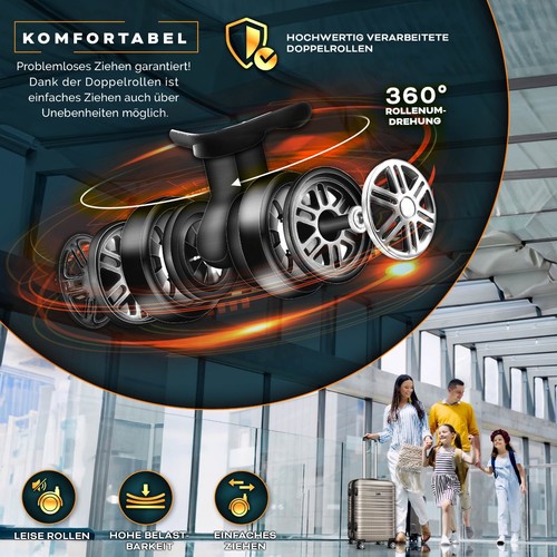 tillvex® Reisekoffer Set Koffer Hartschale Trolley Kofferset Tasche S-M-L-XL - Bild 51 von 120