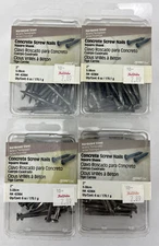 Hillman 2 inch Concrete Screw Steel Nails Flat Head Square Shank 4 Packs