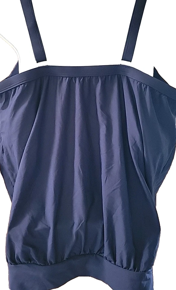 Camiseta Tankini Lands' End Para Mujer 18D Azul Marino Natación XL Abdomen Ocultar S84 Foto 4 de 4