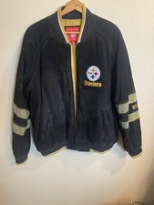 Pittsburgh Steelers Varsity Jacket Letterman Coat Suede Size: XL Thermal Lined
