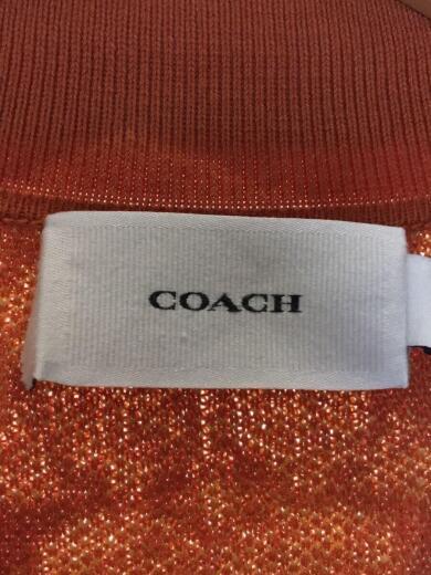 COACH/signature knit polo shirt/linen x cotton/ORN/allover COACH/signature knit polo shirt/linen x cotton/ORN/allover