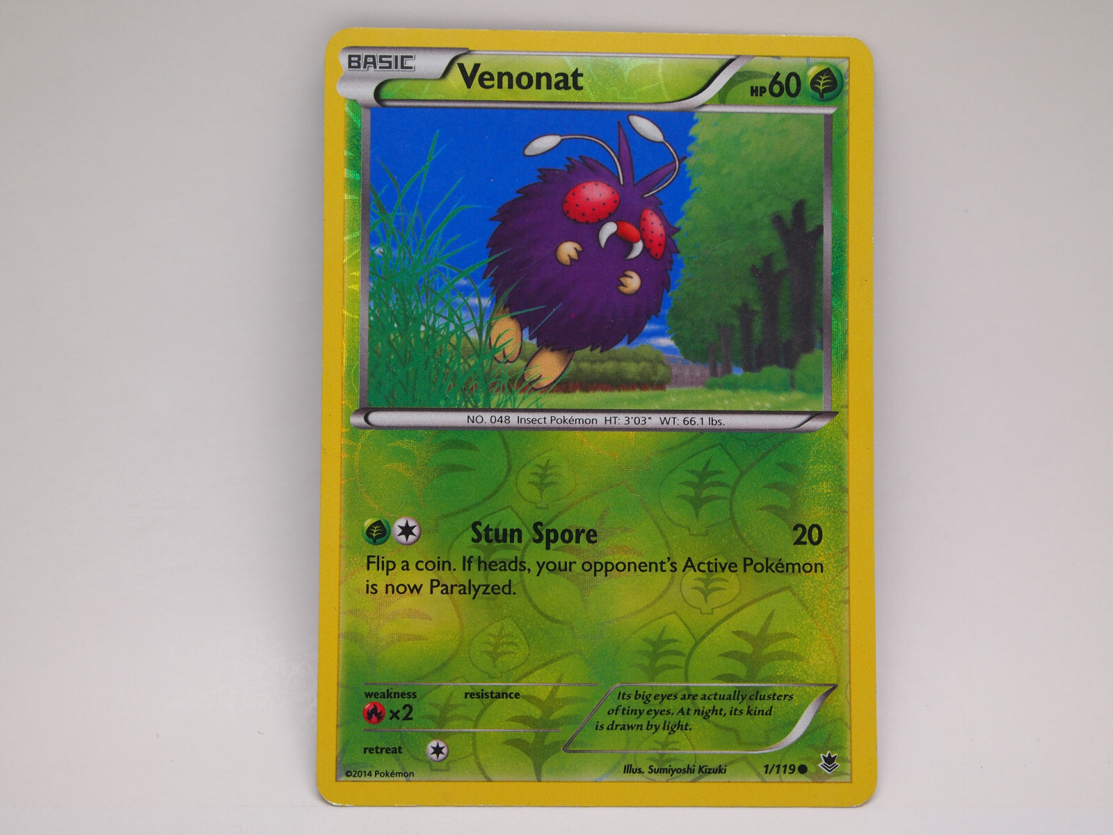 Venonat - 1/119 - Common - Reverse Holo x1 - Lightly Played - XY Phantom Forces
