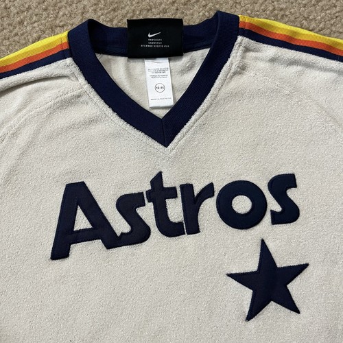 Houston Astros Nike Kids Terry Cloth Long Sleeve Shirt Size Large 12-14 - Picture 4 of 5