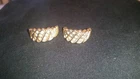 Vintage Earrings Faux Gold with Faux Jewels costume jewelry