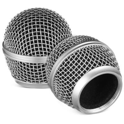 2 Pcs Metal Mesh Cover soldes Work Microphone Head Replacement Accessories