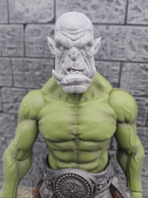 Custom 3d Printed Orc Fighter (D) Headsculpt For Mythic Legions 1/12 OGRE Scale