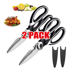 2 Stainless Steel Kitchen Shears Heavy Duty Scissors for Meat Fish Chicken Bones