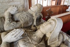 Photo Church - St John the Baptist Kinlet tomb Sir Humphrey Blount & wife  c2013