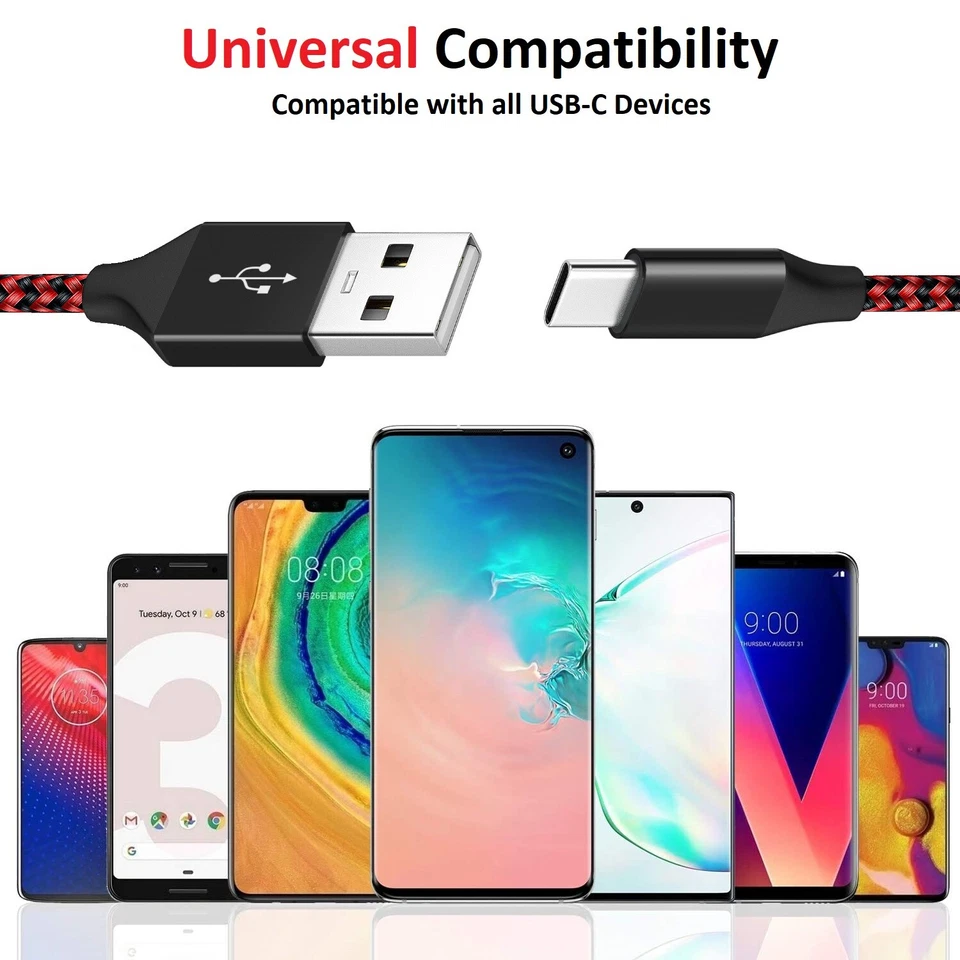 Fast Charging USB Type C Cable for Samsung iPhone Pixel LG OnePlus Motorola - Image 2 of 4