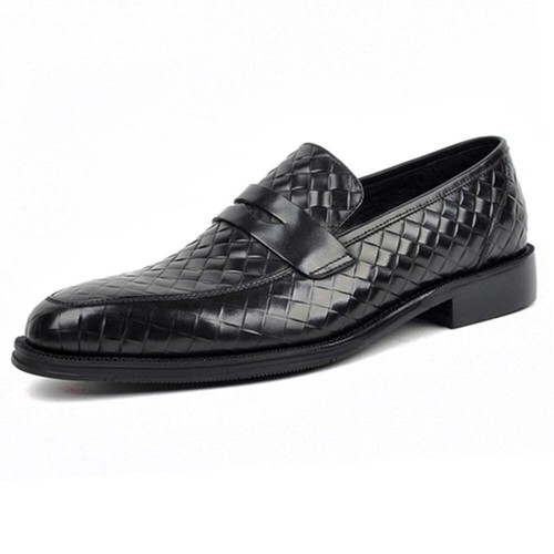 Men's Loafers Square Toe Leather Shoes Business Casual Slip On Flats for Office - Picture 10 of 25
