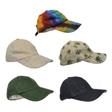 Hemp Handmade Rainbow Tie Dye Plain Cap Summer Visor Hat