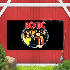 AC/DC Band Flag Banner for Man Cave, Bar, Garage