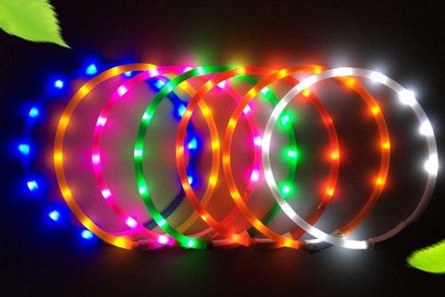 DOT RECHARGEABLE DOTTED LED PET GLOW COLLAR adjustable flash light-up FOR dog - Picture 22 of 65