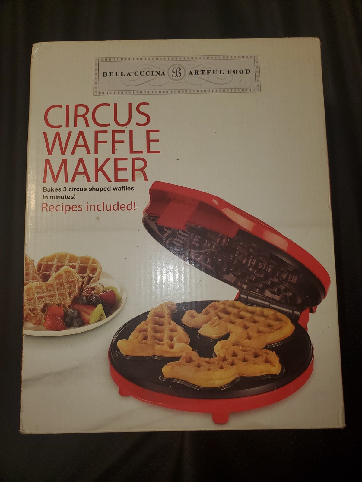 Bella Cucina Circus Waffle Maker with Clown Lion Elephant Designs New In Box  -image