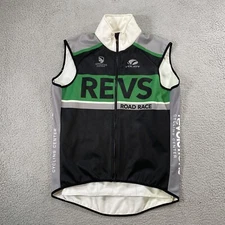 Voler Mens Lg Raglan Cycling Jersey Vest Black Gray REVS Road Race Made in USA
