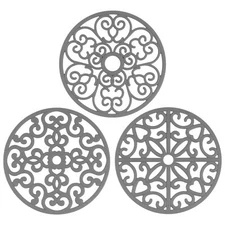 3-Piece Silicone Trivet Mat Set Non-Slip Heat Resistant for Kitchen Surfaces