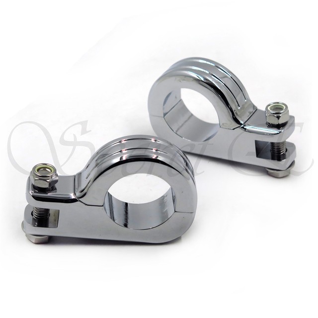 Motorcycle 11/2" 38mm Engine Crash Bar Highway Foot Peg Mount Clamp