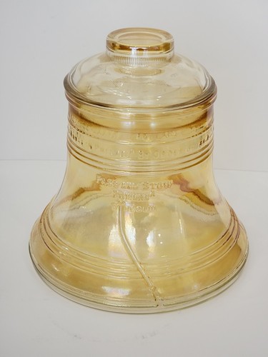 New Vintage 1976 Liberty Bell Cookie Jar Amber Carnival Glass Bartlett-Collins - Picture 7 of 24