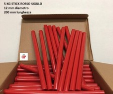 5 KG COLLA IN STICK 12mm x 200mm COLORE ROSSO SIGILLO PER PISTOLA A CALDO