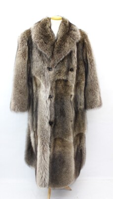BRAND NEW RACCOON FUR LONG COAT JACKET MEN MAN SIZE ALL