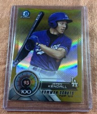 2018 Bowman - Bowman Scouts' Top 100 Gold Refractor #BTP-93 Jeren Kendall /50
