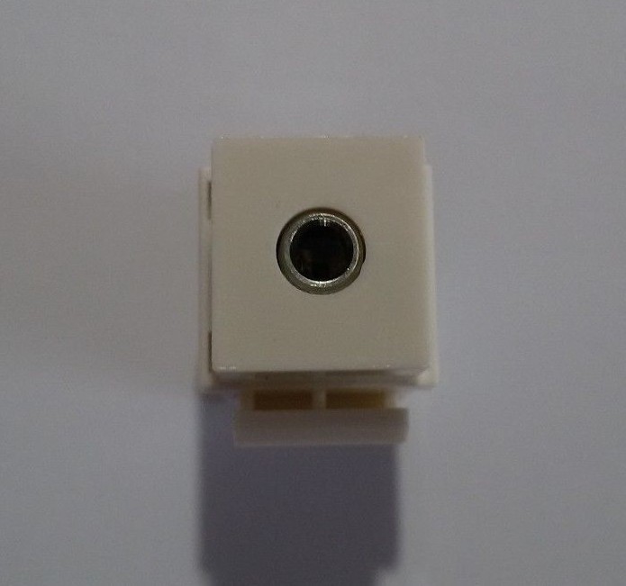 10 Pack - 3.5mm 1/8" Gold Stereo Female Jack Aux Coupler Keystone Snap-In White