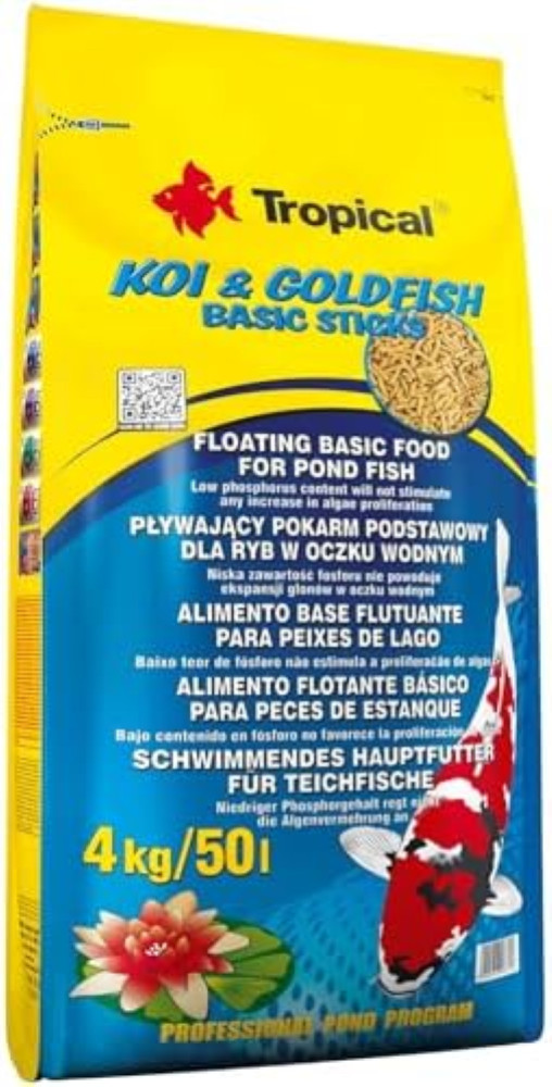Offerta Shock! Tropical Koi & Goldfish Basic Sticks 4kg - Prezzo Top