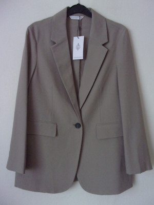New Stradivarius Beige Light Brown Regular Fit Blazer Jacket Size XS RRP: £35.99