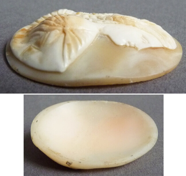 Camée Coquillage Profil Femme - Bijou à Monter XIXe-XXe Siècle - Superbe