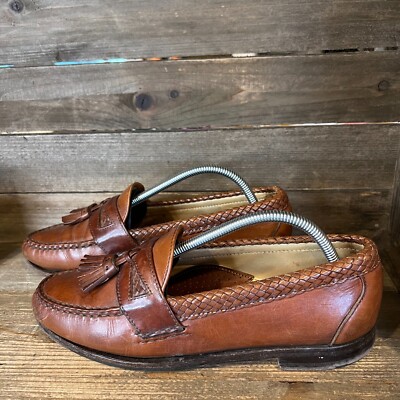 Mens FootJoy Brown Leather Slip On Comfort Tassel Loafers Dress Shoes Size 9.5 D Footjoy Loafers Mens Dress Shoes Slip On Brown Leather  main image 4